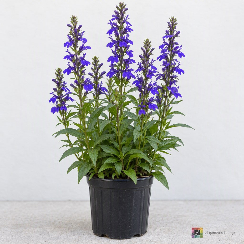 AI-generated image: Lobelia × speciosa 'Starship Blue'