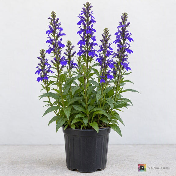 AI-generated image: Lobelia × speciosa 'Starship Blue'