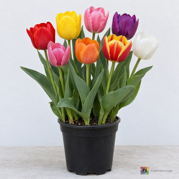 AI-generated image: Tulips Rainbow Mixture