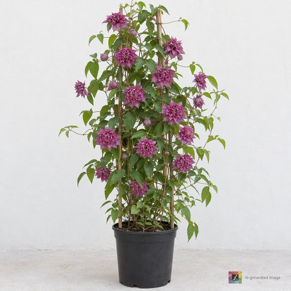 AI-generated image: VINE Clematis v. 'Purpurea Plena Elegans' (Rose)