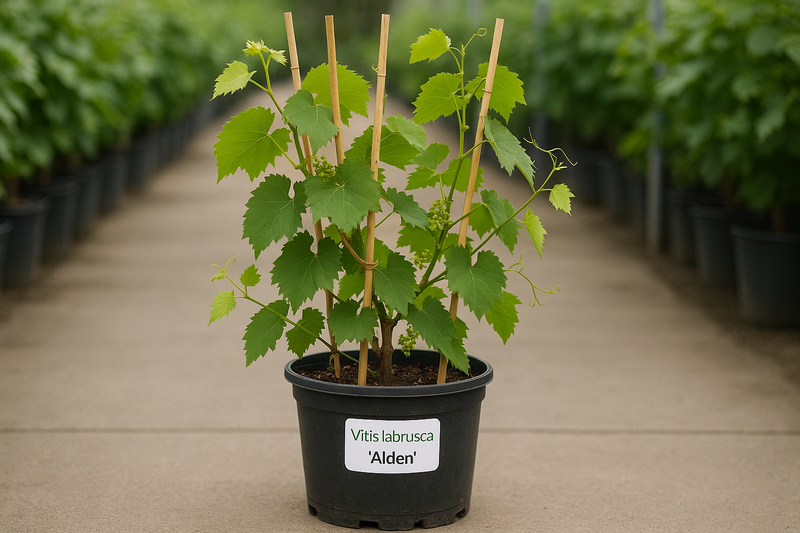 Grape, Vitis labrusca 'Alden' 5 galllon in bamboo stick