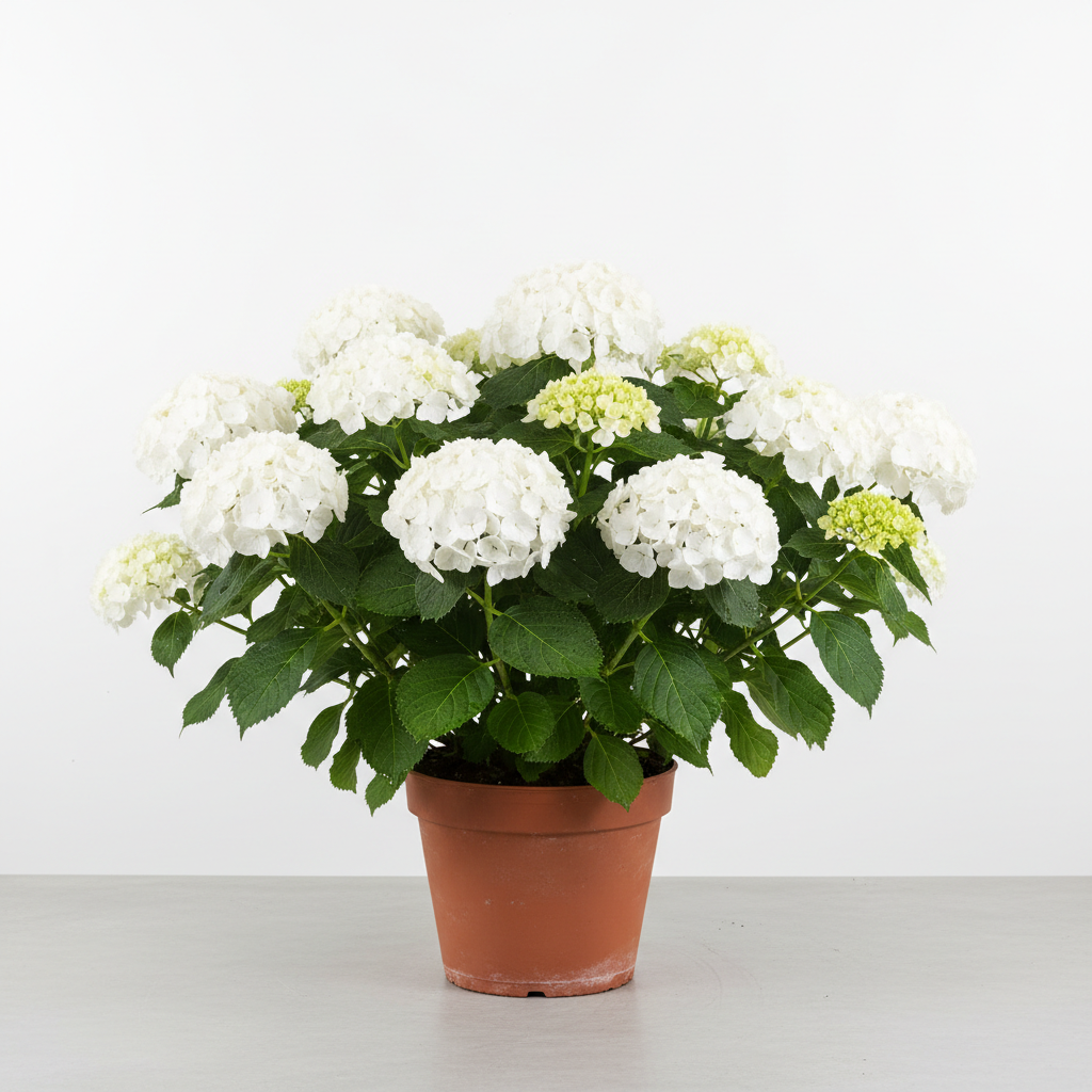 Hydrangea m. 'Sister Theresa' (white)